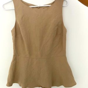 Taupe Peplum Top